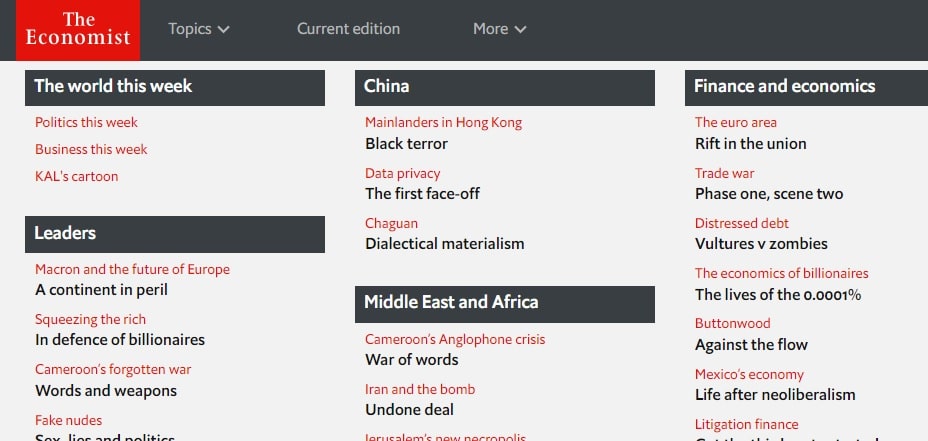 Commodities news sources - The Economist